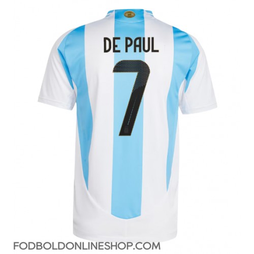 Argentina Rodrigo De Paul #7 Hjemmebanetrøje Copa America 2024 Kortærmet